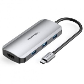 Comprar Docking USB Tipo-C Vention TOFHB/ 1xHDMI/ 3xUSB/ 1xUSB Tipo-C/ 1xUSB Tipo-C PD/ Gris - Ganga Electrónica