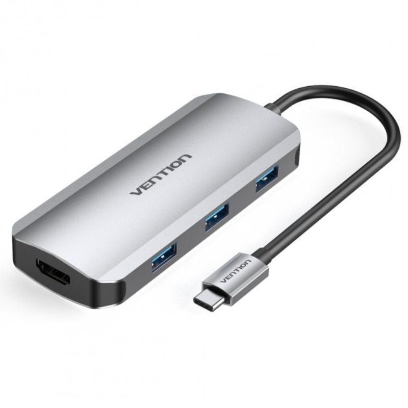 Comprar Docking USB Tipo-C Vention TOFHB/ 1xHDMI/ 3xUSB/ 1xUSB Tipo-C/ 1xUSB Tipo-C PD/ Gris - Ganga Electrónica