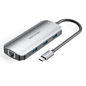 Comprar Docking USB Tipo-C Vention TOHHB/ 1xHDMI 4K/ 3xUSB/ 1xRJ45/ 1xUSB Tipo-C PD/ Gris - Ganga Electrónica