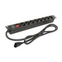Comprar Regleta con Interruptor Phasak BNS 3535/ 8 Tomas de Corriente/ Cable 2m/ Negro - Ganga Electrónica