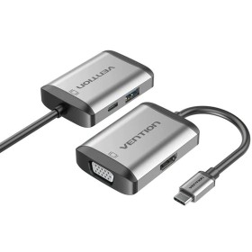 Comprar Conversor Vention TFAHB/ 1xUSB/ 1xHDMI/ 1xVGA/ 1xUSB Tipo-C PD/ Gris - Ganga Electrónica