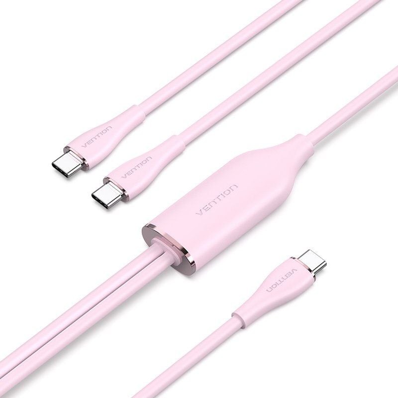 Comprar Cable USB Tipo-C Vention CTMPG/ USB Tipo-C Macho - 2 x USB Tipo-C Macho/ Hasta 100W/ 480Mbps/ 1.5m/ Rosa - Ganga Electró