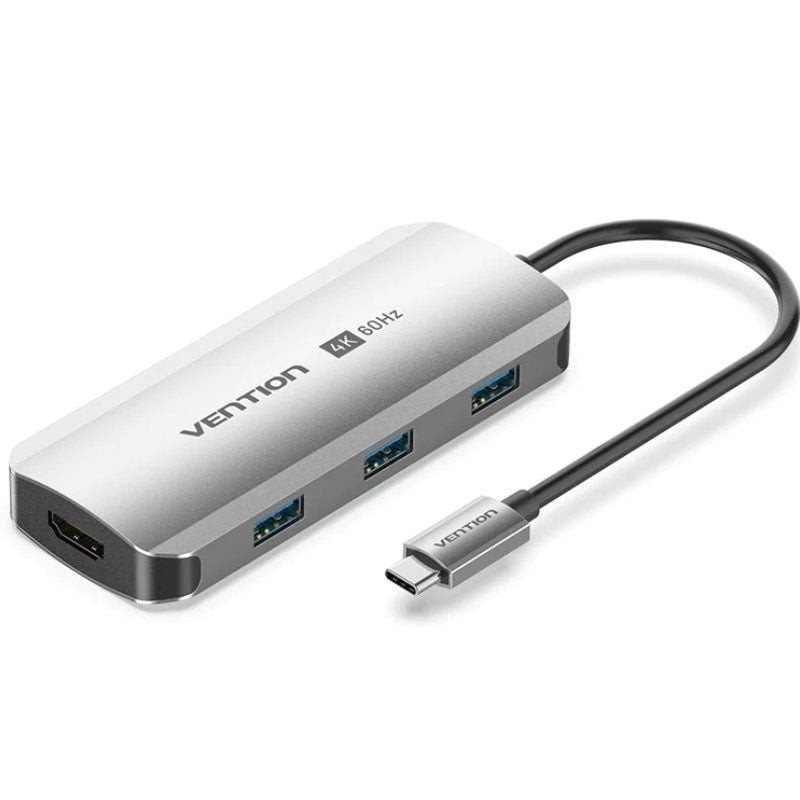 Comprar Docking USB Tipo-C Vention TQDHB/ 1xHDMI 4K/ 3xUSB/ 1xUSB Tipo-C PD/ Gris - Ganga Electrónica