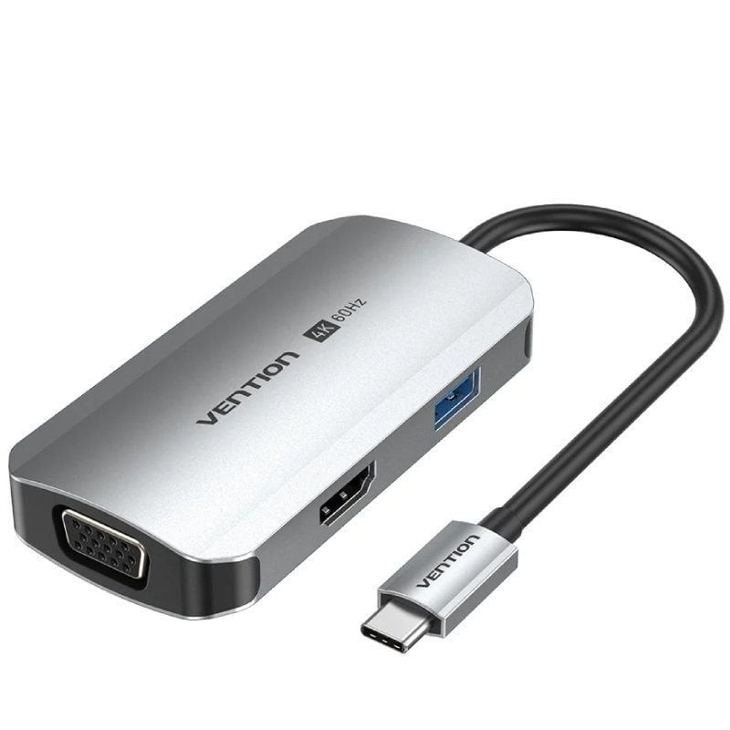 Comprar Docking USB Tipo-C Vention TQAHB/ 1xHDMI/ 1xUSB/ 1xVGA/ 1xUSB Tipo-C PD/ Gris - Ganga Electrónica