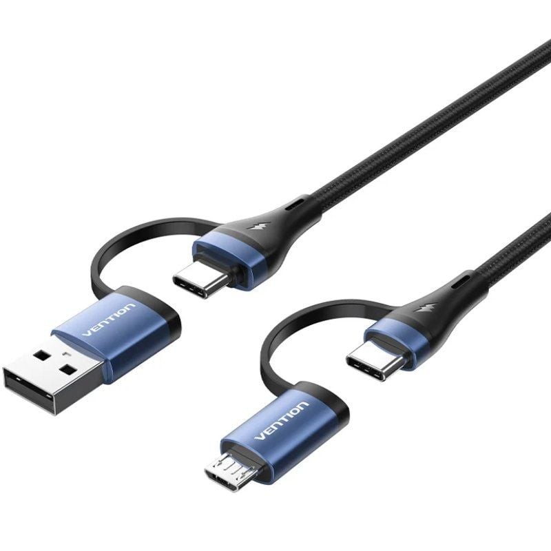 Comprar Cable USB 2.0 Tipo-C Vention CTLLF/ USB Tipo-C Macho - USB Macho/ MicroUSB Macho - USB Tipo-C Macho/ Hasta 100W/ 480Mbps