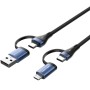 Comprar Cable USB 2.0 Tipo-C Vention CTLLF/ USB Tipo-C Macho - USB Macho/ MicroUSB Macho - USB Tipo-C Macho/ Hasta 100W/ 480Mbps