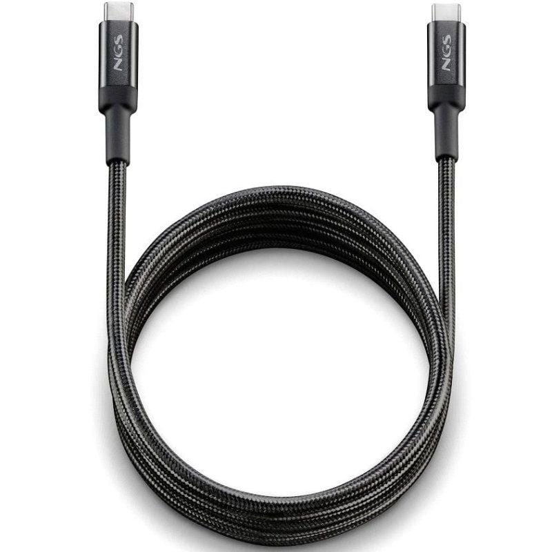 Comprar Cable USB 2.0 Tipo-C NGS KNOT/ USB Tipo-C Macho - USB Tipo-C Macho/ Hasta 65W/ 480Mbps/ 2m/ Negro - Ganga Electrónica