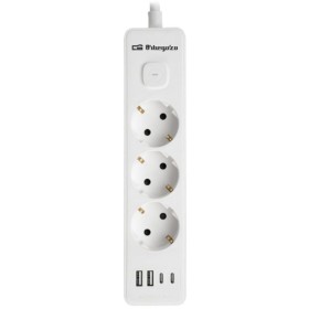 Comprar Regleta con Interruptor Orbegozo EN 3100/ 3 Tomas de Corriente/ 2 USB/ 2 USB Tipo-C/ Cable 1.4m/ Blanca - Ganga Electrón