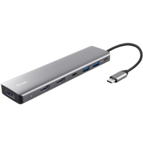 Comprar Docking USB Tipo-C Trust Dalyx/ 2xUSB/ 2xHDMI 4K/ 1xDisplayPort/ 1xUSB Tipo-C PD/ Gris - Ganga Electrónica