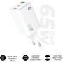 Comprar Cargador de Pared GaN Subblim 65W Charger USB C+C+A/ 2xUSB Tipo-C/ 1xUSB/ 65W - Ganga Electrónica