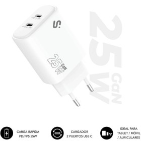 Comprar Cargador de Pared GaN Subblim 25W Charger USB C+C/ 2xUSB Tipo-C/ 25W - Ganga Electrónica