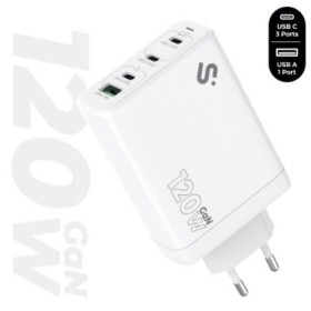 Comprar Cargador de Pared GaN Subblim 120W Charger USB C+C+C+A/ 3xUSB Tipo-C/ 1xUSB/ 120W - Ganga Electrónica
