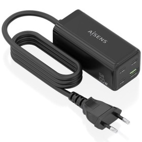 Comprar Cargador Sobremesa GaN Aisens ASCH-100W4P054-BK/ 3xUSB Tipo-C/ 1xUSB/ 100W - Ganga Electrónica