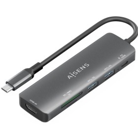 Comprar Docking USB Tipo-C Aisens ASUC-6P023-GR/ 1xHDMI 4K/ 2xUSB/ 1xUSB Tipo-C PD/ 1xLector Tarjetas/ Gris - Ganga Electrónica
