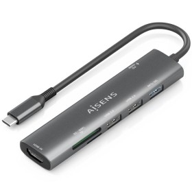 Comprar Docking USB Tipo-C Aisens ASUC-7P027-GR/ 1xHDMI 4K/ 3xUSB/ 1xUSB Tipo-C PD/ 1xLector Tarjetas/ Gris - Ganga Electrónica
