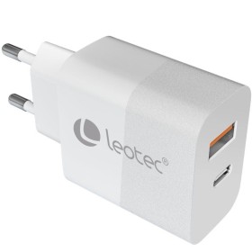 Comprar Cargador de Pared GaN Leotec LECSPH30W2W/ 1xUSB Tipo-C/ 1xUSB/ 30W - Ganga Electrónica