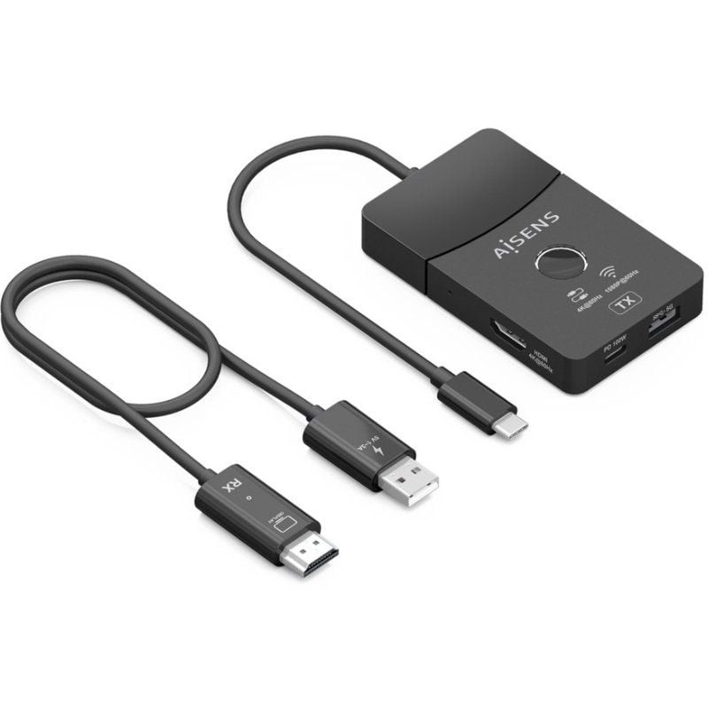 Comprar Adaptador/Transmisor de vídeo inalámbrico USB Tipo-C - HDMI Aisens ASWL-H2KDC30M05-BK/ 100W - Ganga Electrónica
