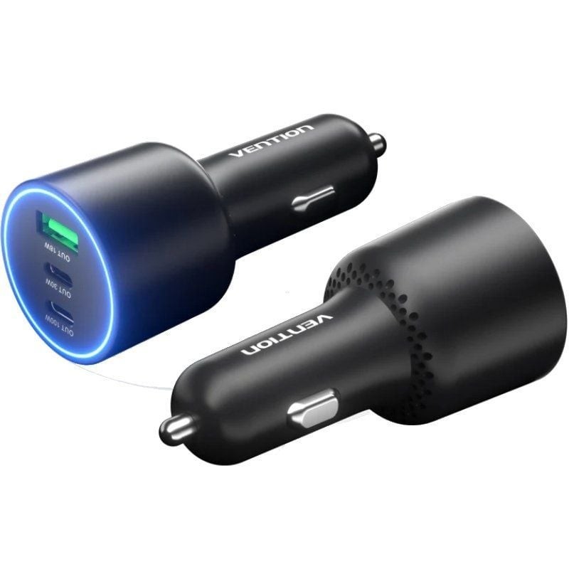 Comprar Cargador de Coche Vention FFQB0/ 2xUSB-Tipo C/ 1xUSB/ 100W - Ganga Electrónica