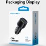 Comprar Cargador de Coche Vention FFRB0/ 1xUSB-Tipo C/ 1xUSB/ 48W - Ganga Electrónica