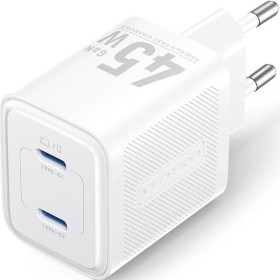 Comprar Cargador de Pared GaN Vention FEFW0-EU/ 2xUSB Tipo-C/ 45W - Ganga Electrónica