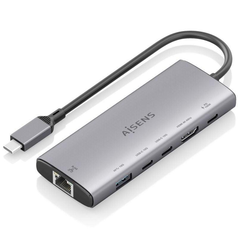 Comprar Docking USB Tipo-C Aisens ASUC-6P030-GR/ 1xHDMI 4K/ 1xUSB/ 2xUSB Tipo-C/ 1xRJ45/ 1xUSB Tipo-C PD/ Gris - Ganga Electróni
