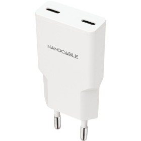 Comprar Cargador de Pared Nanocable 10.10.2026/ 2xUSB Tipo-C/ 25W/ Blanco - Ganga Electrónica