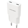 Comprar Cargador de Pared Nanocable 10.10.2026/ 2xUSB Tipo-C/ 25W/ Blanco - Ganga Electrónica