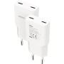 Comprar Cargador de Pared Nanocable 10.10.2026/ 2xUSB Tipo-C/ 25W/ Blanco - Ganga Electrónica