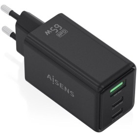 Comprar Cargador de Pared GaN Aisens ASCH-65W3P073-BK/ 2xUSB Tipo-C/ 1xUSB/ 65W/ Negro - Ganga Electrónica