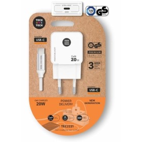 Comprar Cargador de Pared Tech One Tech TEC2221/ 1xUSB Tipo-C + Cable USB Tipo-C/ 20W/ Blanco - Ganga Electrónica
