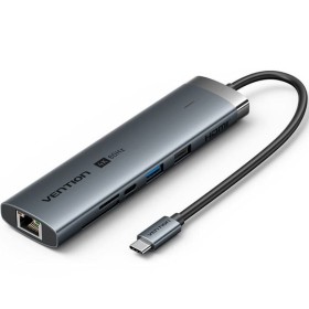 Comprar Docking USB Tipo-C Vention TGUHB/ RJ45/ 2xUSB/ 1xUSB Tipo-C/ 1xHDMI/ 1xUSB Tipo-C PD/ 1xLector de Tarjetas/ Gris - Ganga
