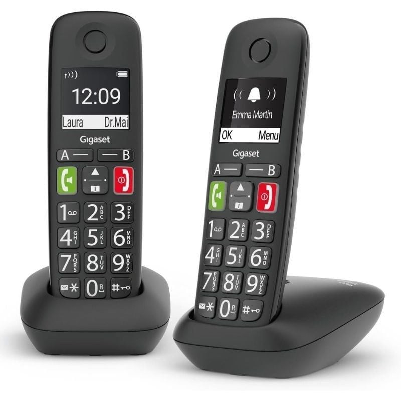 Comprar Teléfono Inalámbrico Gigaset E290/ Pack DUO/ Negro - Ganga Electrónica