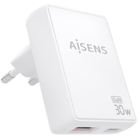 Comprar Cargador de Pared GaN Aisens ASCH-30W2P074-W/ 1xUSB Tipo-C/ 1xUSB/ 30W/ Blanco - Ganga Electrónica
