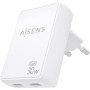 Comprar Cargador de Pared GaN Aisens ASCH-30W2P075-W/ 2xUSB Tipo-C/ 30W/ Blanco - Ganga Electrónica