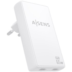Comprar Cargador de Pared GaN Aisens ASCH-65W2P077-W/ 2xUSB Tipo-C/ 65W/ Blanco - Ganga Electrónica