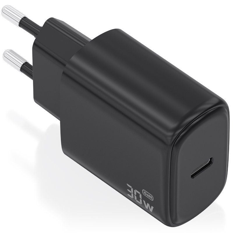 Comprar Cargador de Pared GaN Aisens A110-0976/ 1xUSB Tipo-C/ 30W/ Negro - Ganga Electrónica
