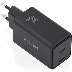 Comprar Cargador de Pared GaN Aisens ASCH-65W2P079-BK/ 2xUSB Tipo-C/ 65W/ Negro - Ganga Electrónica