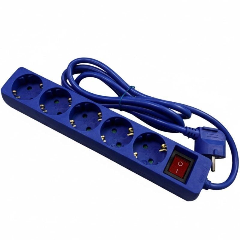 Comprar Regleta con Interruptor Phasak BN 0825/ 5 Tomas de Corriente/ Cable 1.8m/ Azul - Ganga Electrónica
