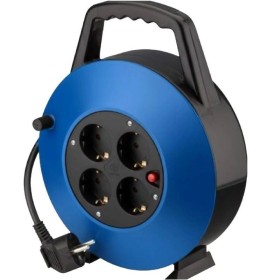 Comprar Regleta enrollable Phasak BN 3411/ 4 Tomas de Corriente/ Cable 10m/ Azul - Ganga Electrónica