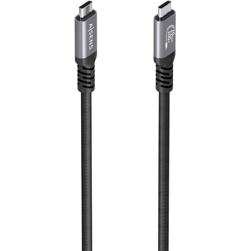 Comprar Cable USB 3.2 Tipo-C Aisens A107-0990/ USB Tipo-C Macho - USB Tipo-C Macho/ Hasta 100W/ 10Gbps/ 5m/ Negro - Ganga Electr