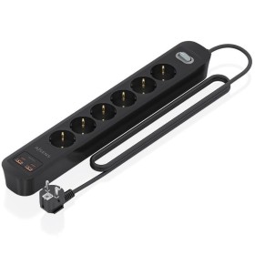 Comprar Regleta con Interruptor Aisens ASPS-2A2C17-BK/ 6 Tomas de Corriente/ 2 USB - 2 USB Tipo-C/ Cable 1.4m/ Negro - Ganga Ele