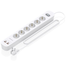 Comprar Regleta con Interruptor Aisens ASPS-2A2C16-W/ 6 Tomas de Corriente/ 2 USB - 2 USB Tipo-C/ Cable 1.4m/ Blanco - Ganga Ele
