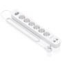 Comprar Regleta con Interruptor Aisens ASPS-2A2C16-W/ 6 Tomas de Corriente/ 2 USB - 2 USB Tipo-C/ Cable 1.4m/ Blanco - Ganga Ele