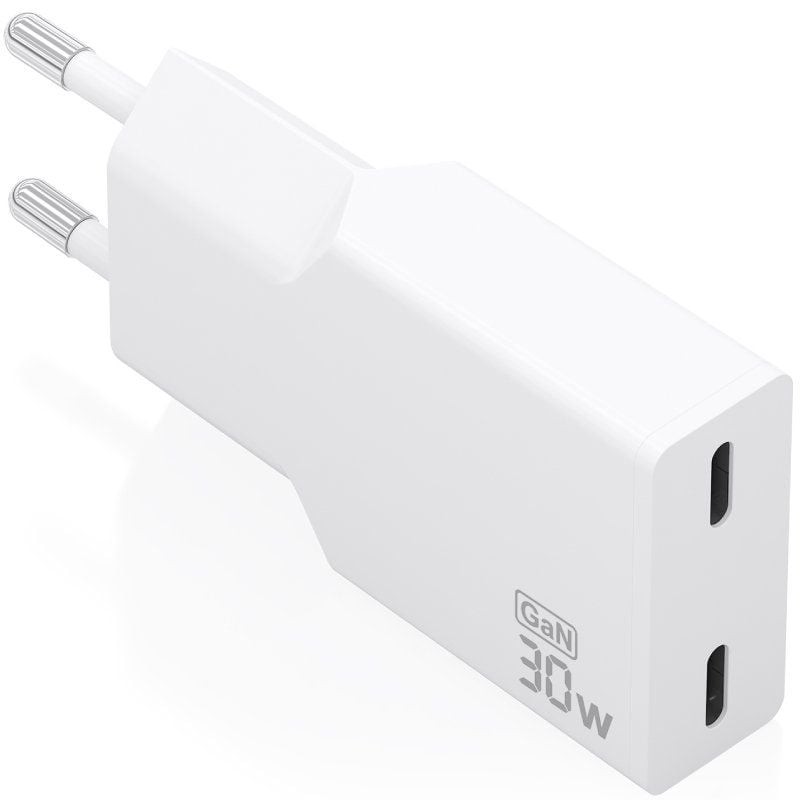 Comprar Cargador de Pared GaN Aisens A110-1003/ 2xUSB Tipo-C/ 30W/ Blanco - Ganga Electrónica