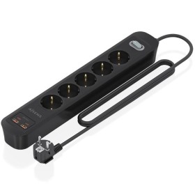 Comprar Regleta con Interruptor Aisens ASPS-2A2C15-BK/ 5 Tomas de Corriente/ 2 USB - 2 USB Tipo-C/ Cable 1.4m/ Negro - Ganga Ele