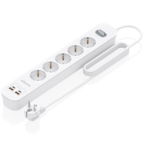 Comprar Regleta con Interruptor Aisens ASPS-2A2C14-W/ 5 Tomas de Corriente/ 2 USB - 2 USB Tipo-C/ Cable 1.4m/ Blanco - Ganga Ele