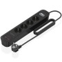 Comprar Regleta con Interruptor Aisens ASPS-2A2C13-BK/ 4 Tomas de Corriente/ 2 USB - 2 USB Tipo-C/ Cable 1.4m/ Negro - Ganga Ele