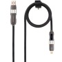 Comprar Cable USB 2.0 Tipo-C Nanocable 10.01.2501/ USB Tipo-C Macho + USB Macho - USB Tipo-C Macho + Lightning Macho/ Hasta 27W/