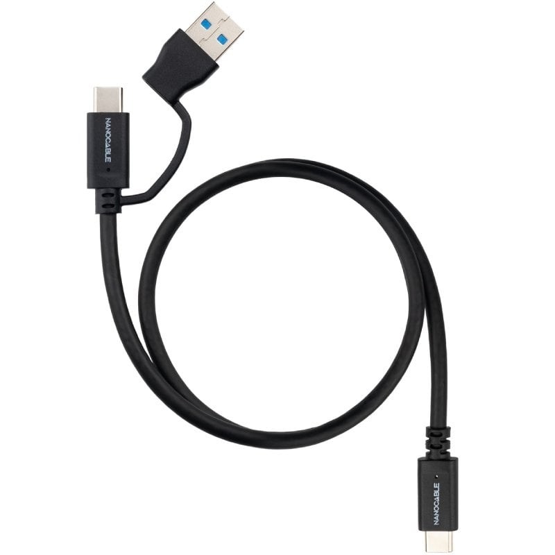 Comprar Cable USB 3.2 Tipo-C Nanocable 10.01.4801/ USB Tipo-C Macho/ USB Macho - USB Tipo-C Macho/ Hasta 60W/ 10Gbps/ 1m/ Negro 