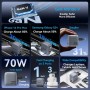 Comprar Cargador de Pared GaN Vention TZ-FEXH0-EU/ 2xUSB Tipo-C/ 1xUSB + Cable USB Tipo-C/ 70W - Ganga Electrónica